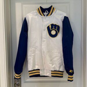Milwaukee Brewers Satin Starter Jacket (Men's Medium)